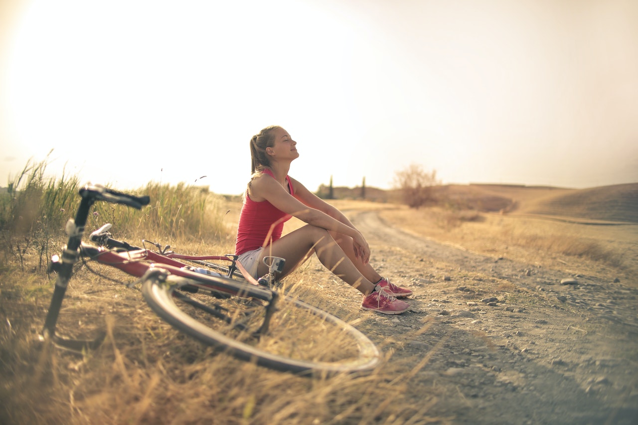 woman taking a break