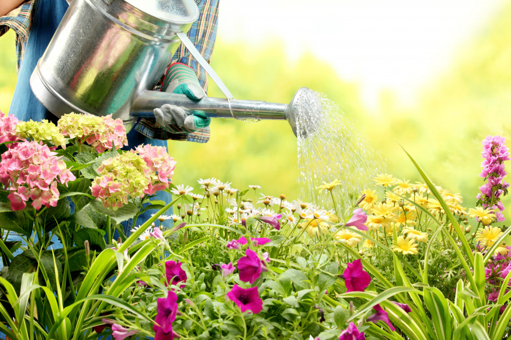 Watering flowering plants